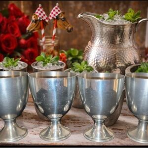 Vintage Queen Art Pewter Brooklyn NY Danish Quality Pewter Goblets Set of 4